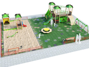 playground with a large sandbox 3D Modell