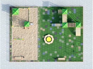 playground with a large sandbox 3D Modell