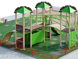 playground with a large sandbox 3D Modell