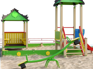 playground with a large sandbox 3D Modell