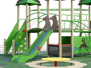 playground with a large sandbox 3D Modell