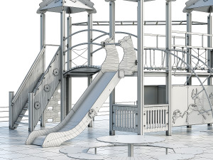 playground with a large sandbox 3D Modell