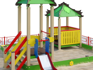playground with a large sandbox 3D Modell