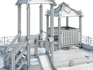playground with a large sandbox 3D Modell