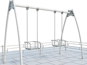 playground with a large sandbox 3D Modell