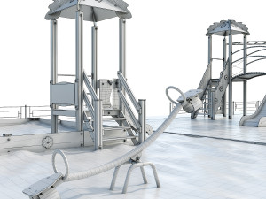 playground with a large sandbox 3D Modell