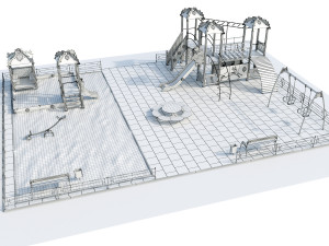 playground with a large sandbox 3D Modell