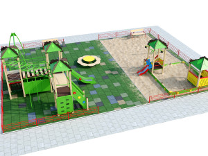playground with a large sandbox 3D Modell