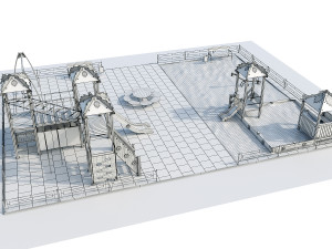 playground with a large sandbox 3D Modell