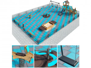 stylish turquoise playground Modèle 3D