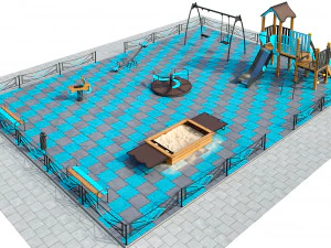 stylish turquoise playground 3D Model