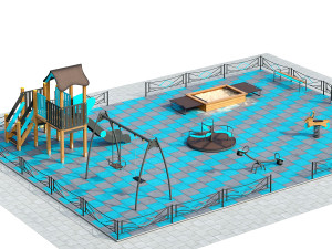 stylish turquoise playground Modelo 3D