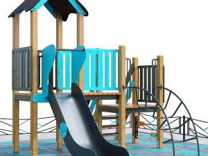 stylish turquoise playground 3D Model