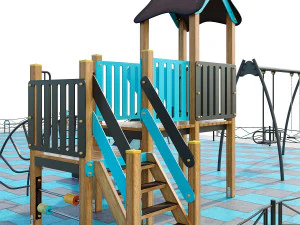 stylish turquoise playground 3D Model