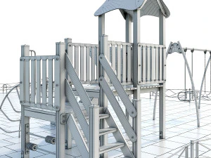 stylish turquoise playground 3D Model