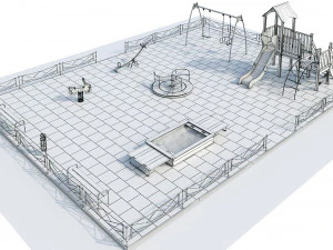 stylish turquoise playground 3D Model