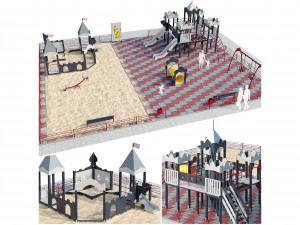 playground childrens town 3D Model