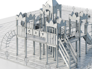 playground childrens town 3D Model