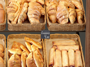 showcase with pastries Model 3D