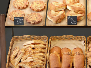 showcase with pastries Model 3D