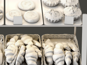 showcase with pastries Model 3D