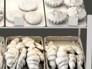 showcase with pastries 3D Model