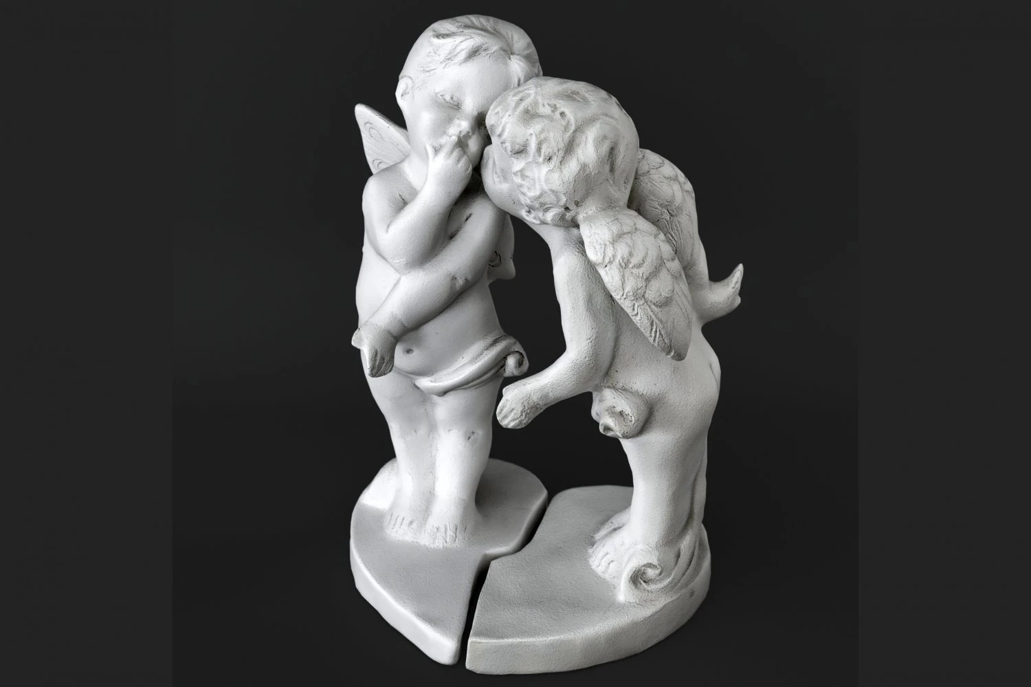 Sculpture Angels cupids 3D Model .c4d .max .obj .3ds .fbx .stl .blend 