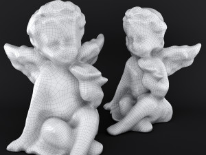 Sculpture Angel with a rose 3D Model