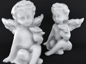 Sculpture Angel with a rose 3D Model