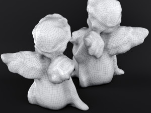 Sculpture Angel with a rose 3D Model
