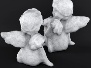 Sculpture Angel with a rose 3D Model