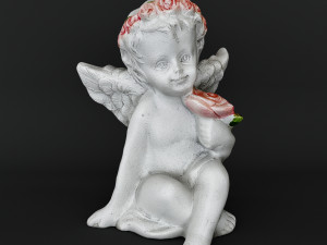 Sculpture Angel with a rose 3D Model