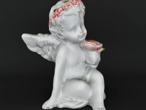 Sculpture Angel with a rose 3D Model