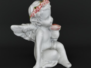 Sculpture Angel with a rose 3D Model