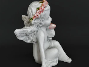Sculpture Angel with a rose 3D Model