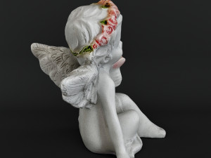 Sculpture Angel with a rose 3D Model