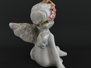 Sculpture Angel with a rose 3D Model