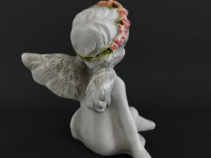 Sculpture Angel with a rose 3D Model