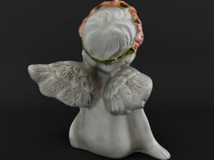 Sculpture Angel with a rose 3D Model