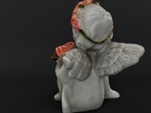 Sculpture Angel with a rose 3D Model