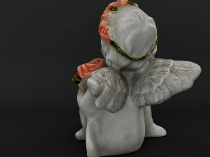 Sculpture Angel with a rose 3D Model