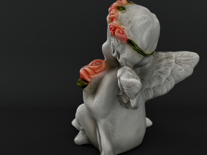 Sculpture Angel with a rose 3D Model