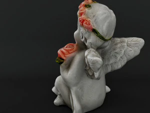 Sculpture Angel with a rose 3D Model