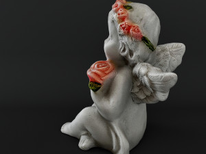 Sculpture Angel with a rose 3D Model