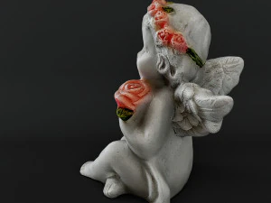 Sculpture Angel with a rose 3D Model