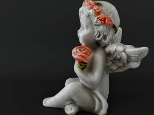 Sculpture Angel with a rose 3D Model