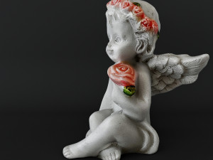 Sculpture Angel with a rose 3D Model