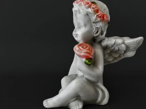 Sculpture Angel with a rose 3D Model