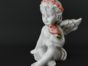 Sculpture Angel with a rose 3D Model