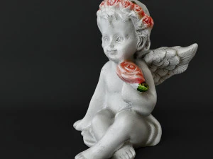 Sculpture Angel with a rose 3D Model